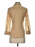 Theory 100% Cotton Tan 3/4 Sleeve Button-Down Shirt Size S - photo 2