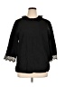 Sandro 100% Cotton Black 3/4 Sleeve Blouse Size Lg (3) - photo 1