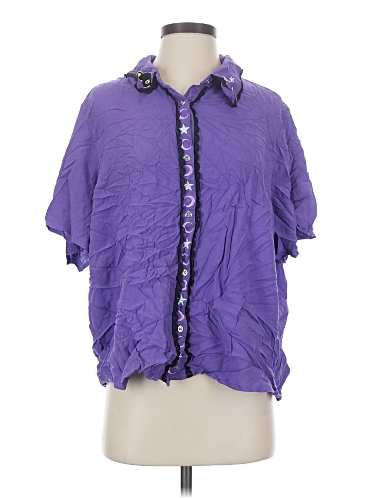 Pre-owned Sanrio Short Sleeve Blouse In Purple