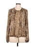 Tory Burch Animal Print Brown Long Sleeve Blouse Size 12 - photo 1