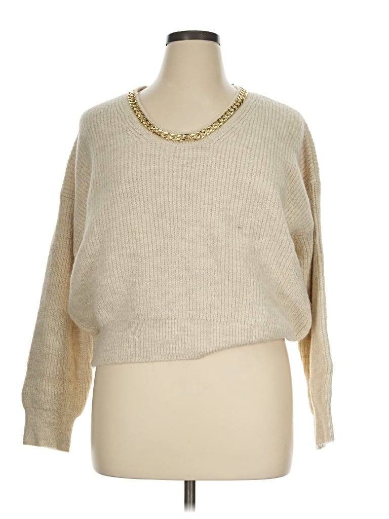 Pre-owned Mng Pullover Sweater In Tan