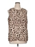 CAbi 100% Polyester Animal Print Brown Sleeveless Blouse Size XL - photo 1