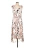 Komarov 100% Polyester Print Ivory Casual Dress Size Lg (3) - photo 1