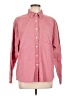 L.L.Bean 100% Cotton Chevron-herringbone Pink Long Sleeve Button-Down Shirt Size L - photo 1
