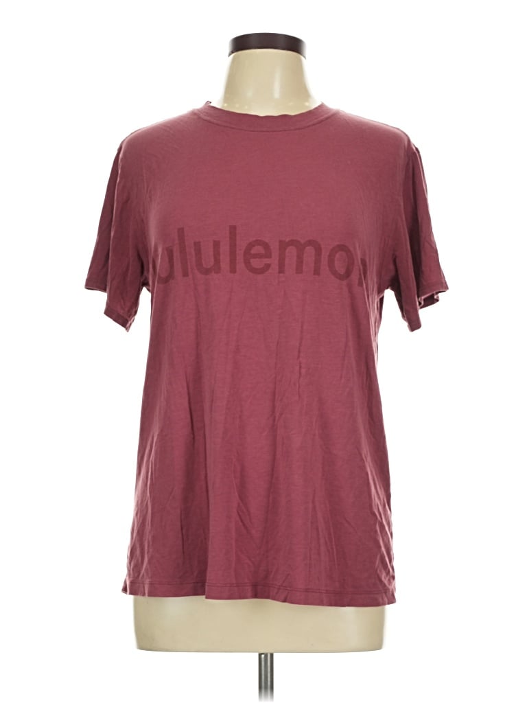 Pre-owned Lululemon Athletica Short Sleeve T-shirt In Burgundy