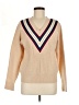 Sandro Chevron-herringbone Tan Pullover Sweater Size Med (2) - photo 1