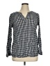 Talbots Outlet Houndstooth Black Long Sleeve Blouse Size XL - photo 1