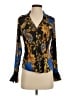 Cache Blue Long Sleeve Silk Top Size M - photo 1