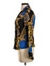 Cache Blue Long Sleeve Silk Top Size M - photo 5
