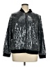 Bob Mackie 100% Polyester Metallic Silver Track Jacket Size XL - photo 1