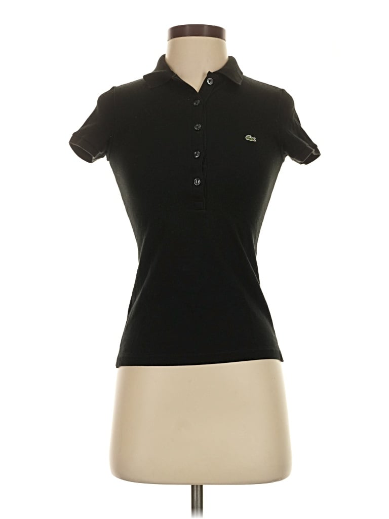 Pre-owned Lacoste Short Sleeve Polo Shirt In Black