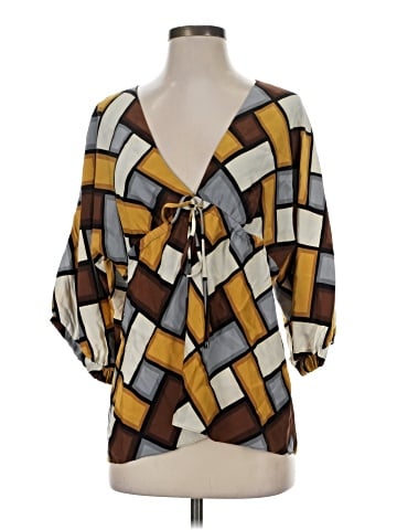 Alice & Trixie 3/4 Sleeve Silk Top (view 1)