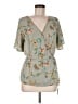 Sienna Sky 100% Polyester Gray Short Sleeve Blouse Size M - photo 1