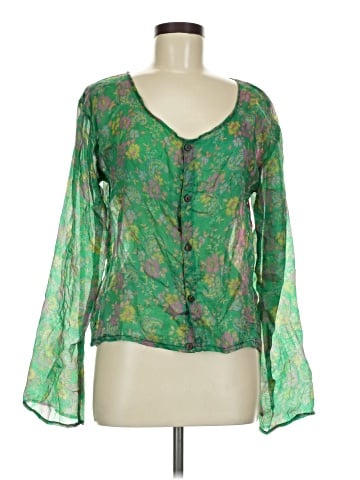 Natura 3/4 Sleeve Silk Top (view 1)