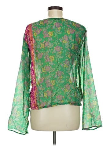 Natura 3/4 Sleeve Silk Top (view 2)