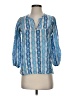 Tucker 100% Silk Blue 3/4 Sleeve Silk Top Size P (petite) - photo 1