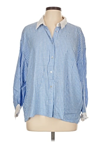 Zara 3/4 Sleeve Button-Down Shirt (view 1)