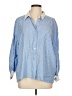 Zara Stripes Blue 3/4 Sleeve Button-Down Shirt Size L - photo 1