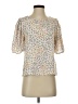 Elodie 100% Polyester Ivory Short Sleeve Blouse Size XS - photo 1