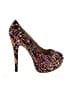 Qupid Animal Print Purple Heels Size 7 - photo 1