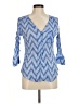 Fred David Blue 3/4 Sleeve Blouse Size M - photo 1