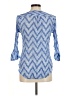 Fred David Blue 3/4 Sleeve Blouse Size M - photo 2