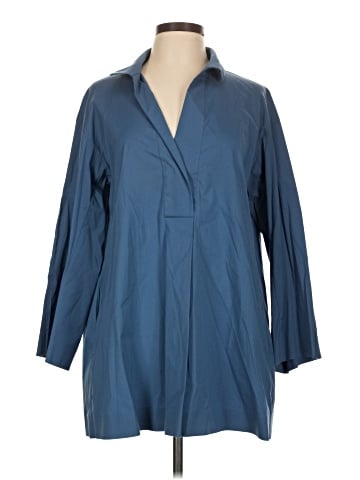 Lafayette 148 New York 3/4 Sleeve Button-Down Shirt (view 1)