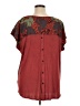Evri 100% Polyester Red Short Sleeve Blouse Size 1X - photo 2