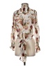 Nicholas 100% Silk Floral Ivory Long Sleeve Silk Top Size 0 - photo 1