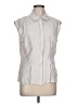 Pleione Silver Sleeveless Button-Down Shirt Size L - photo 1