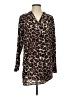 Gianni Bini 100% Polyester Animal Print Brown Long Sleeve Blouse Size S - photo 1