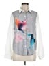 Unbranded 100% Polyester Color Block Gray Long Sleeve Blouse Size M - photo 1