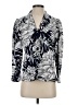 Chico's 100% Cotton Print Blue Blazer Size Sm (0) - photo 1