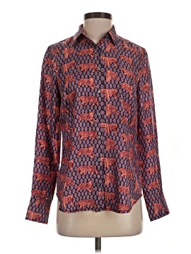 J.Crew Collection Long Sleeve Silk Top