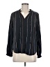 Nic + Zoe 100% Polyester Stripes Black Long Sleeve Blouse Size M - photo 1