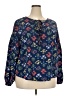 ELOQUII Elements 100% Polyester Blue Long Sleeve Blouse Size 18 - photo 1