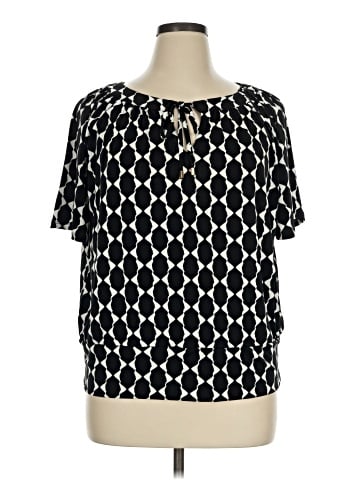 JM Collection Short Sleeve Blouse (view 1)
