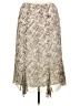 Chico's 100% Silk Chevron-herringbone Silver Silk Skirt Size XL (3) - photo 2