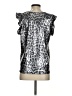 Cotton Bleu Silver Sleeveless Blouse Size S - photo 2