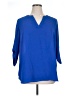 Chaus 100% Polyester Blue 3/4 Sleeve Blouse Size 1X - photo 1