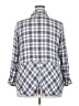 Talbots 100% Rayon Checkered-gingham Silver Long Sleeve Button-Down Shirt Size 2X - photo 2