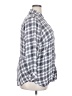Talbots 100% Rayon Checkered-gingham Silver Long Sleeve Button-Down Shirt Size 2X - photo 4