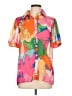 Unbranded 100% Polyester Tropical Pink Short Sleeve Blouse Size L - photo 1