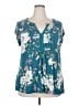 Daniel Rainn Teal Short Sleeve Blouse Size 2X - photo 1