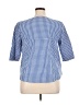 Zara Checkered-gingham Blue Short Sleeve Blouse Size XL - photo 2