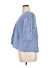 Zara Checkered-gingham Blue Short Sleeve Blouse Size XL - photo 5