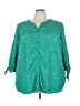 Catherines 100% Polyester Green 3/4 Sleeve Blouse Size 2X - photo 1