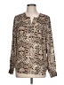 Etcetera 100% Polyester Animal Print Tan Long Sleeve Blouse Size 10 - photo 1