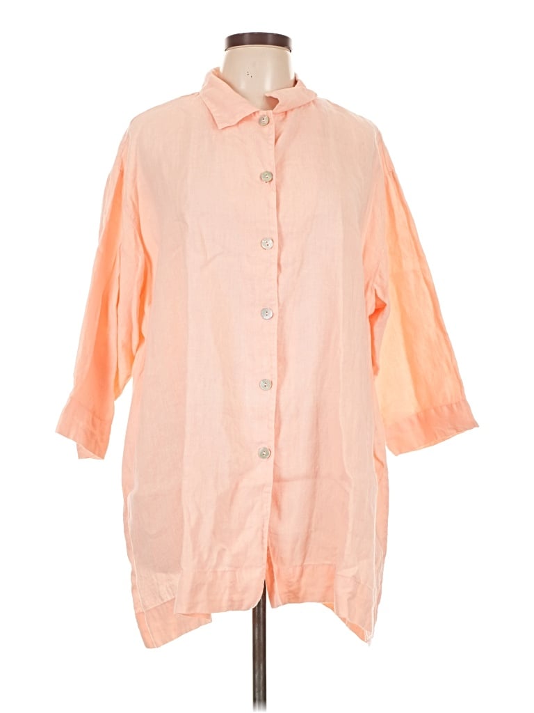 Pre-owned Bryn Walker 3/4 Sleeve Button Down Shirt In Orange