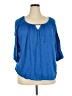 Allison Brittney 100% Polyester Blue 3/4 Sleeve Blouse Size 2X - photo 1